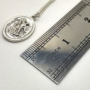925 Silver Necklace w/ St.Archangel Michael Pendant Christian Birthday Gift New